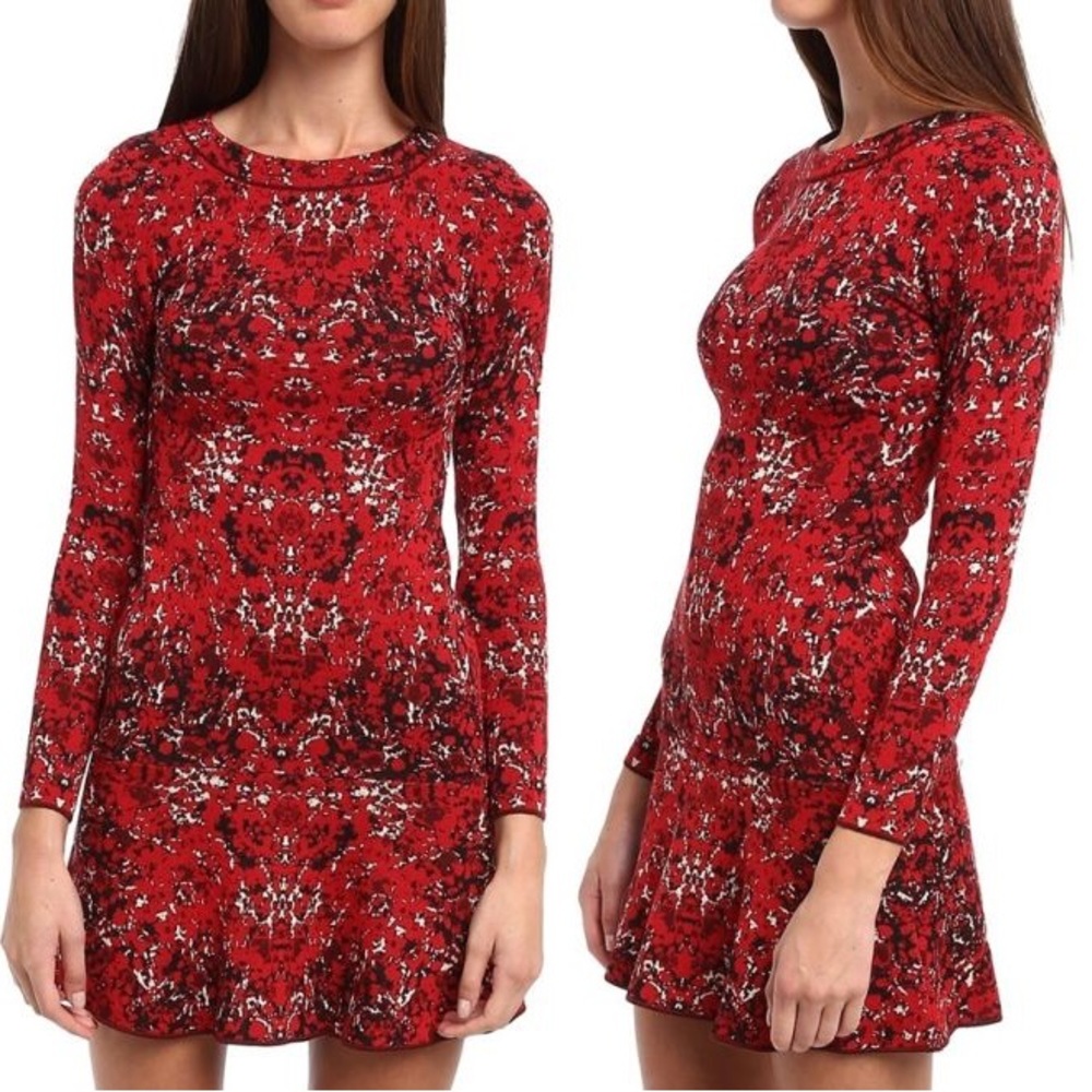 M Missoni Knit Speckled Drop Flare Waist Mini Dress